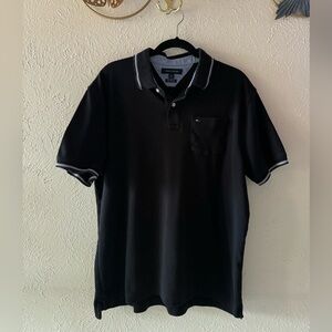 Tommy Hilfiger Black Polo Shirt with White Accents